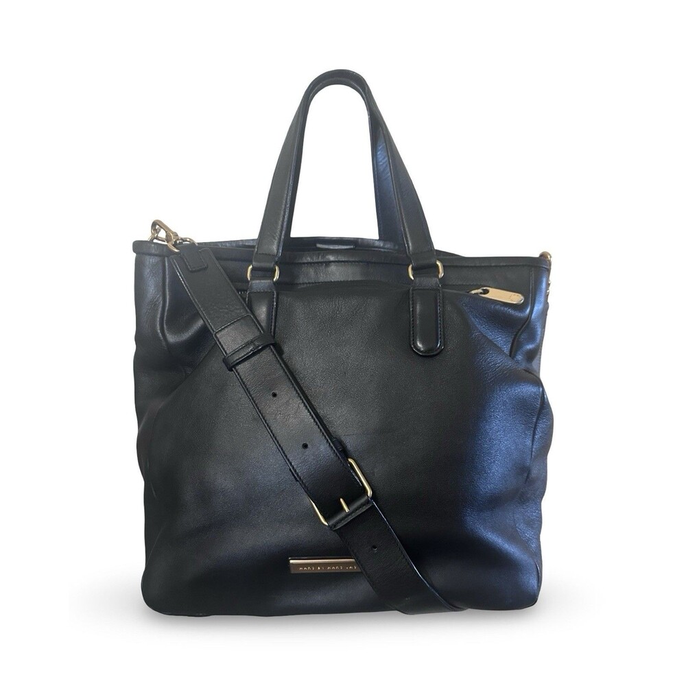 Marc by Marc Jacobs 🖤🩷Luna Smooth Leather Large Tote Bag in black-pink - Picture 1 of 14